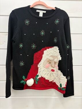 Vintage Carly St. Claire Santa Christmas Sweater Women’s, size large